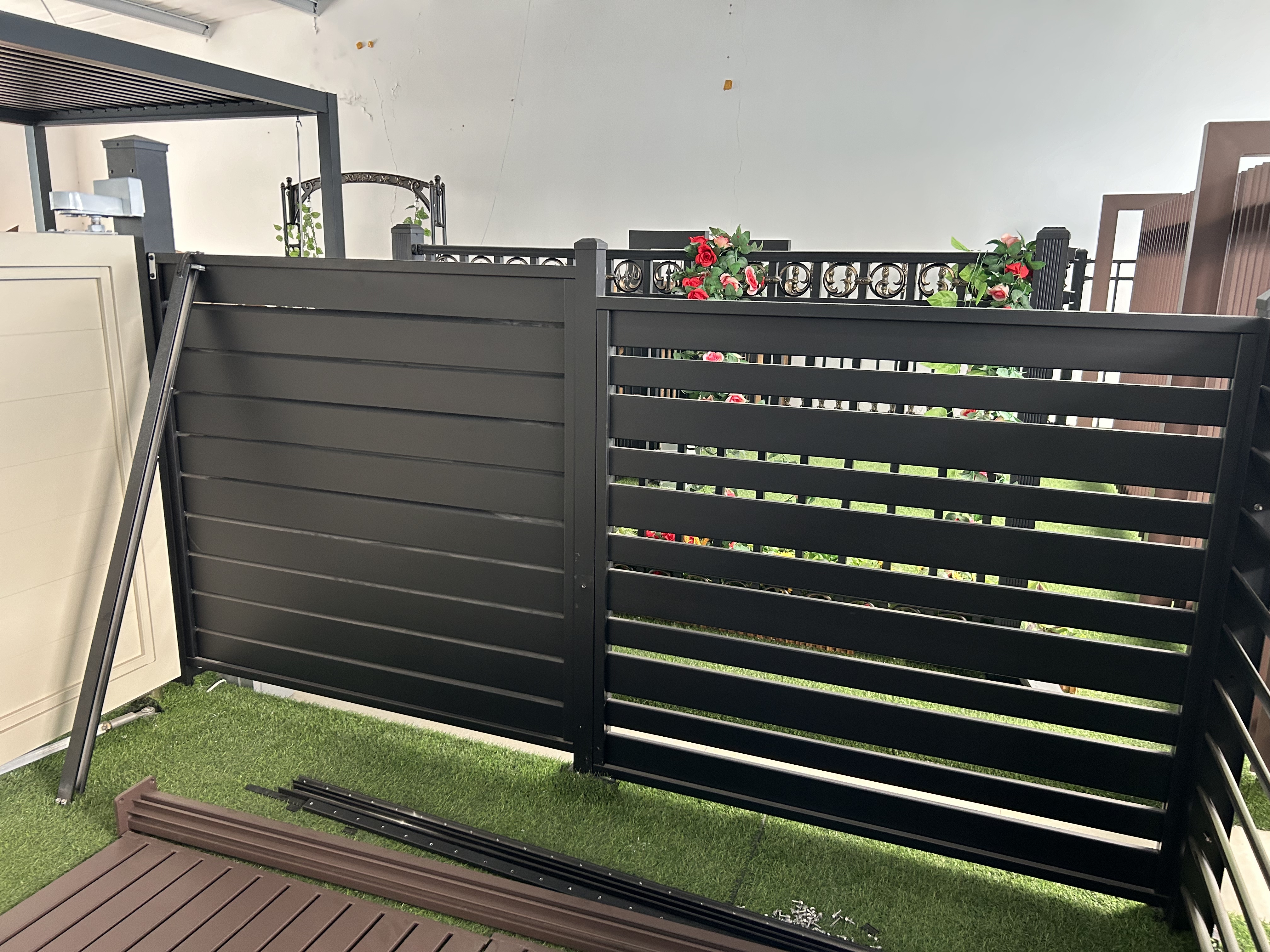 Aluminum half-privacy fence