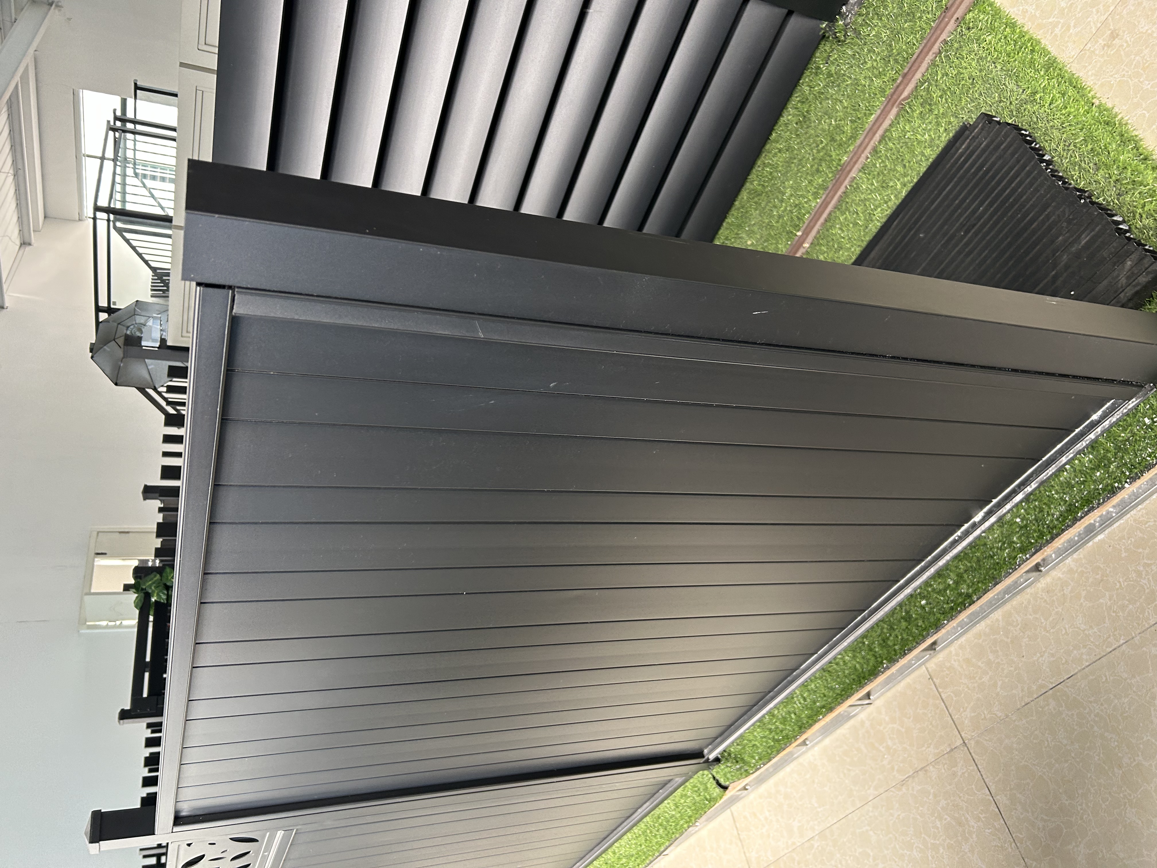 Aluminum half-privacy fence